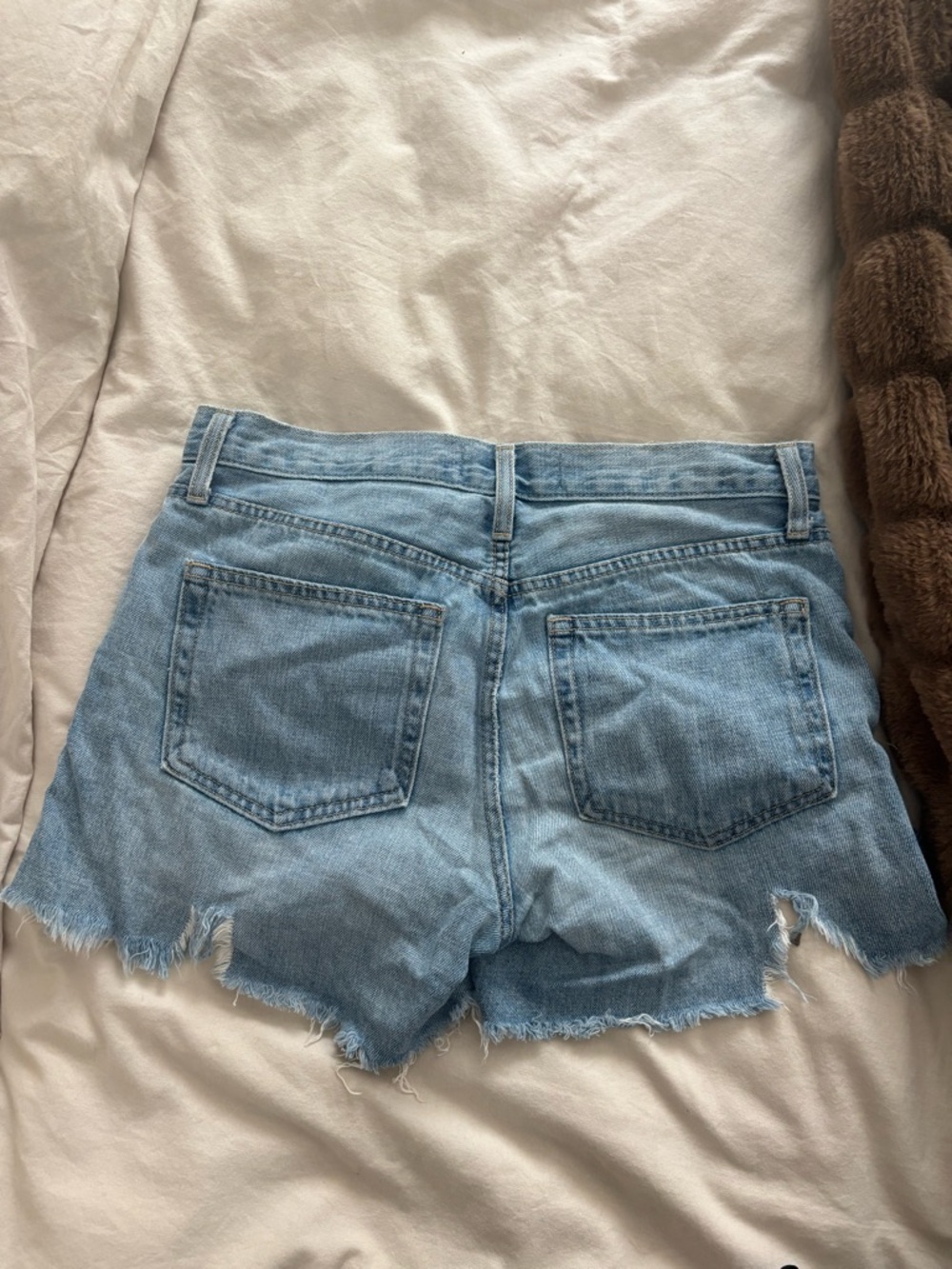 Light Blue Denim Cutoff Shorts - Women's Casual Summer Shorts